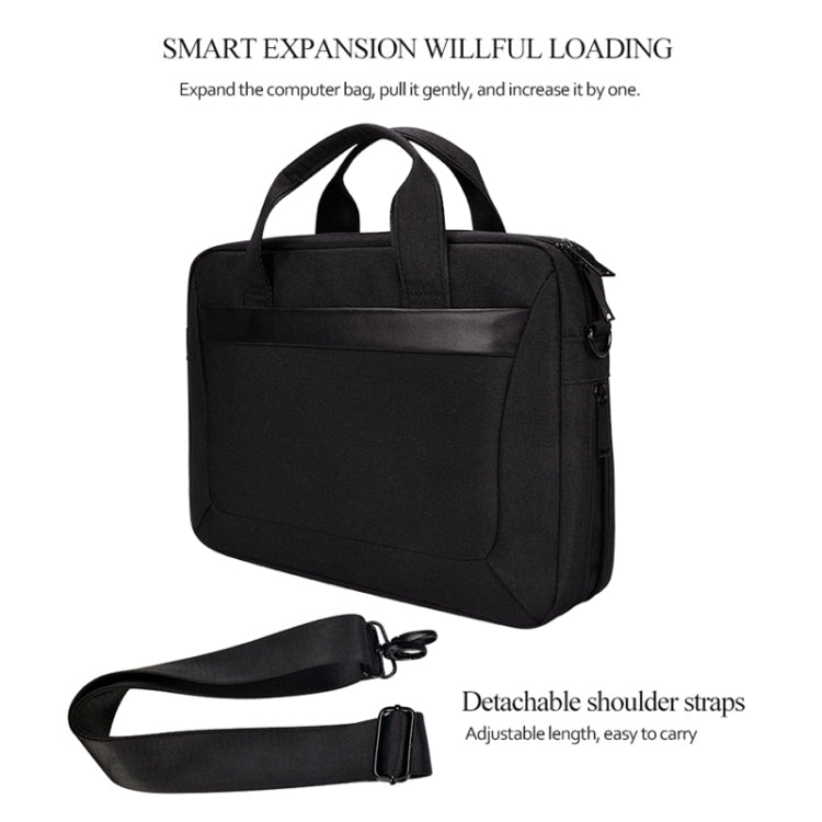 DJ06 Oxford Cloth Waterproof Wear-resistant Portable Expandable Laptop Bag for 15.4 inch Laptops, with Detachable Shoulder Strap, 15.4 inch