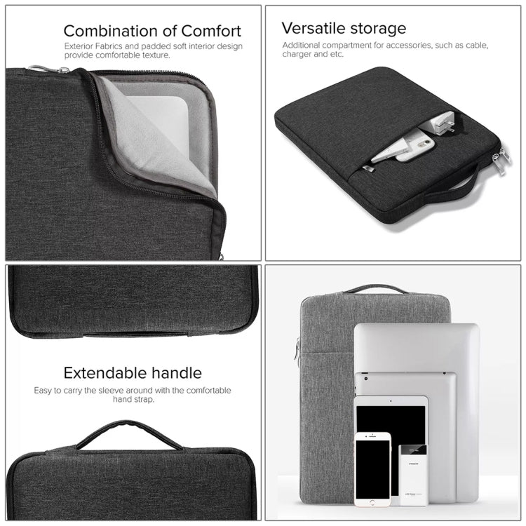 15.4 inch Universal Fashion Soft Laptop Denim Bags Portable Zipper Notebook Laptop Case Pouch for MacBook Air / Pro, Lenovo and other Laptops, Size: 39.2x28.5x2cm, 15.4 inch Grey, 15.4 inch Dark Blue, 15.4 inch Black