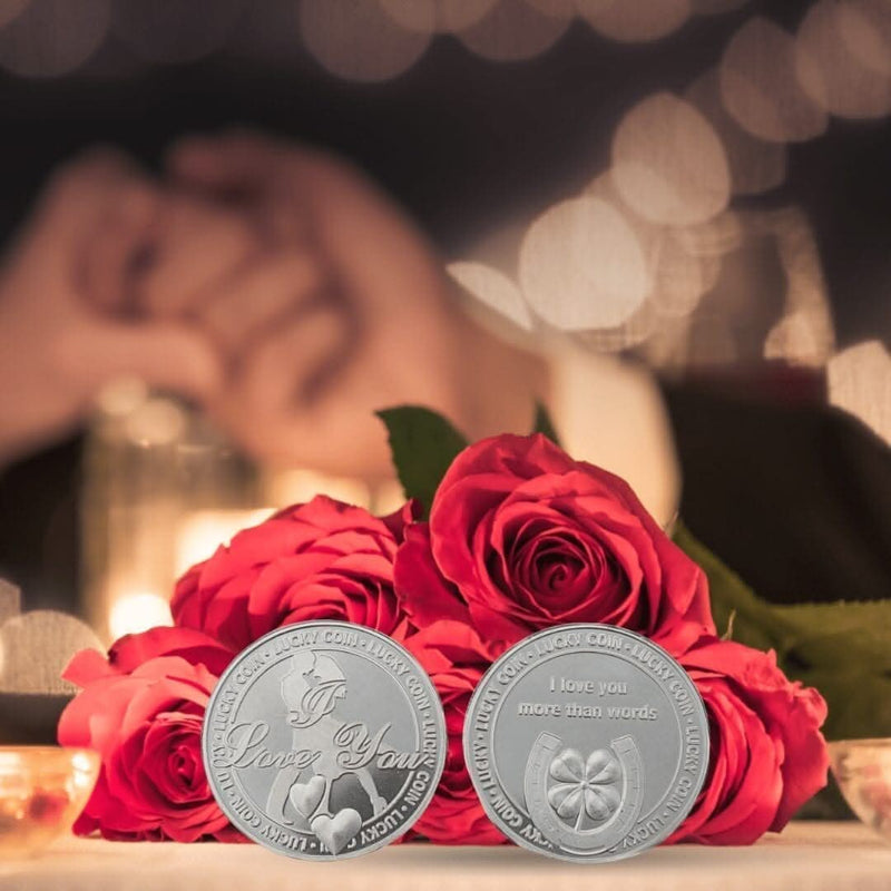 Lucky Engraved Coin Charm – I Love You Keepsake Token