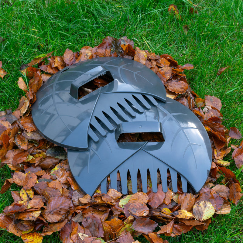 Leaf Grab Garden Cleaning Scoops, Dark Gray