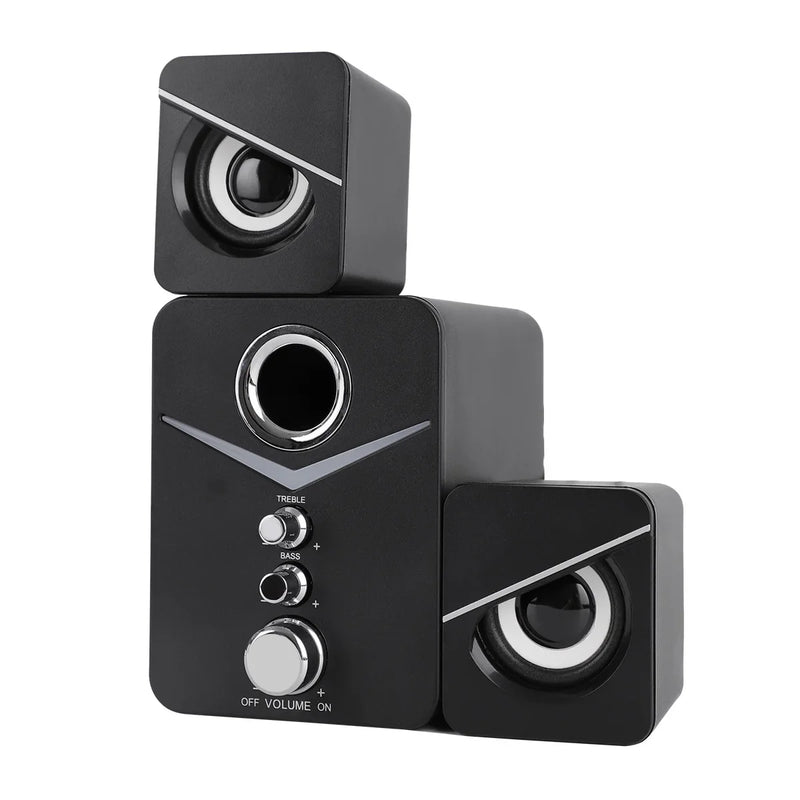 LED Computer Speakers - Stereo Bass Subwoofer for Desktop & Laptop USB Wired 3.5mm Jack