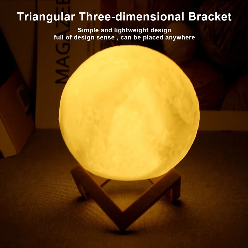 LED Moon Galaxy Night Light - Book Light, Moon Lamp, Bedroom Décor, Indoor Ambient Lighting