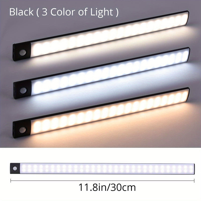 LED Motion Sensor Cabinet Light - USB Rechargeable, Wireless Strip for Cupboard & Kitchen