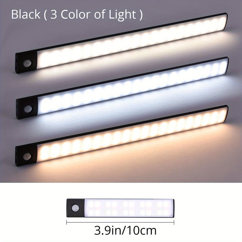 LED Motion Sensor Cabinet Light - USB Rechargeable, Wireless Strip for Cupboard & Kitchen