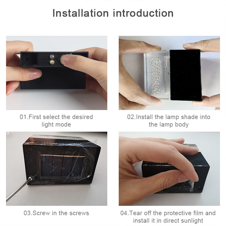 4pcs LED Solar Deck Light Waterproof Garden / Home / Driveway / Stairs / Outside Wall