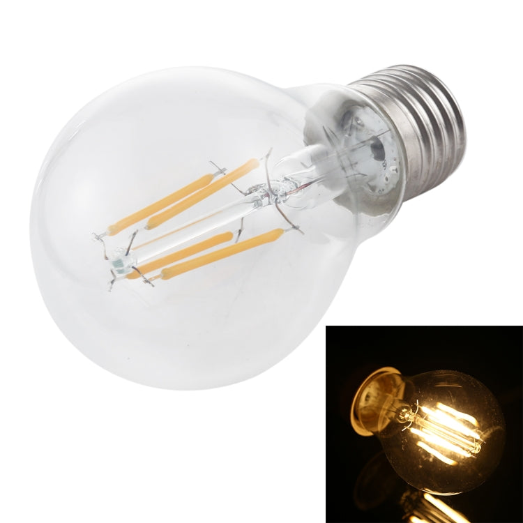 A60 E27 4W 4 LEDs 450 LM Retro Dimming LED Filament Light Bulb Energy Saving Light, AC 220V, 4W Warm White