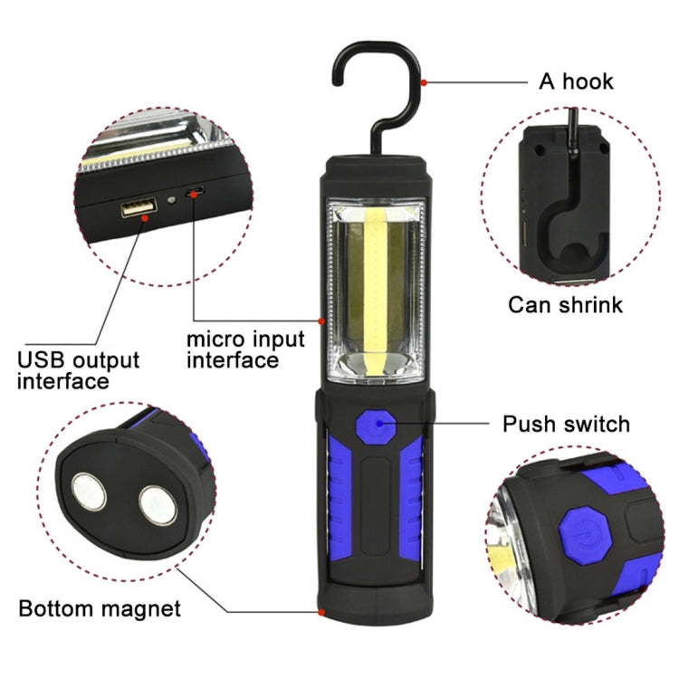 400 LM Multi-function USB Charging Portable Emergency Work Stand Light with Magnetic & 360 Degrees Swivel Hook