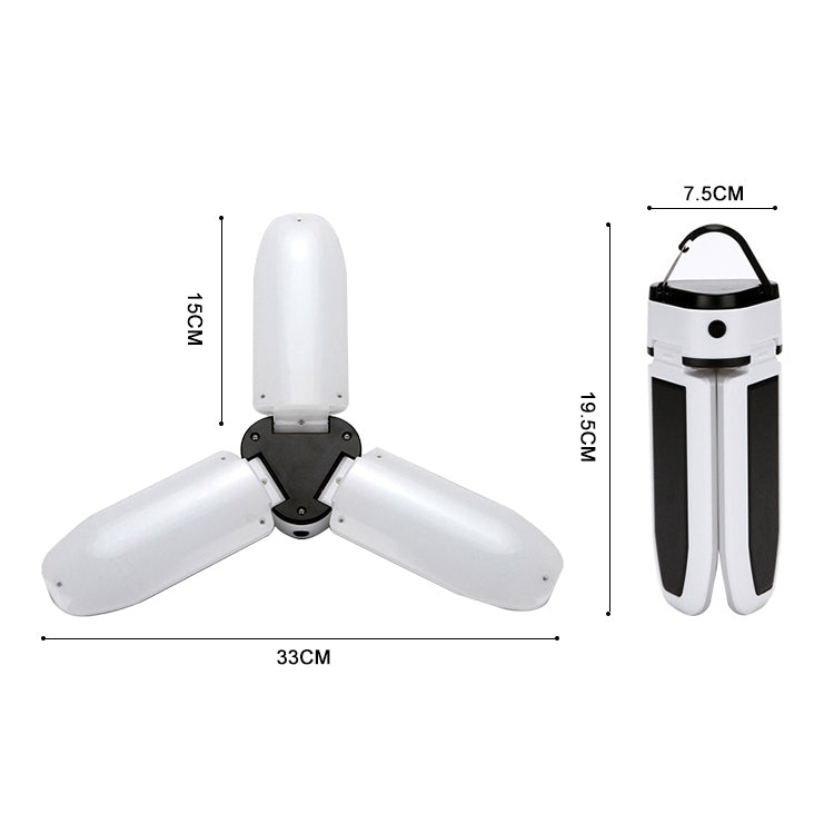 Multifunctional Solar USB Charging 60 LED Trefoil Camping Lamp Outdoor Tent Portable Lamp Flashlight  Emergency Light Bulb Light, Style: Solar, Style: Solar