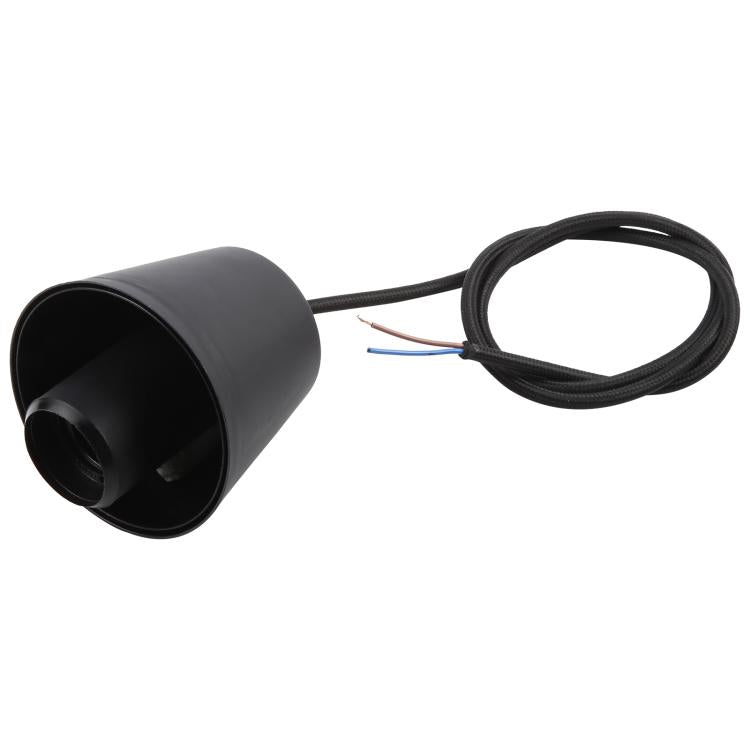 E27 Lamp Holder DIY Ceiling Chandelier Light Bulbs Screw Silicone Base Socket, Cable Length: 1m, E27 Black