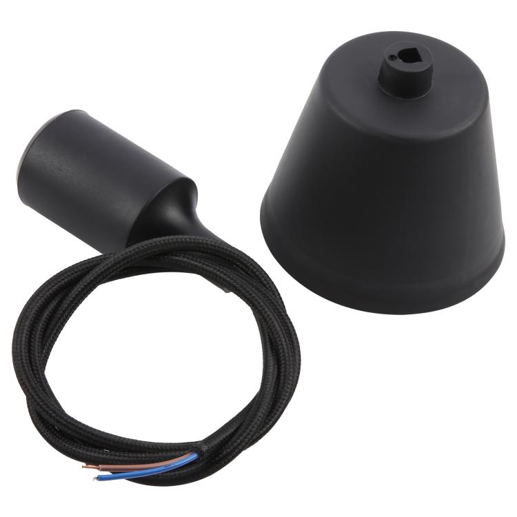 E27 Lamp Holder DIY Ceiling Chandelier Light Bulbs Screw Silicone Base Socket, Cable Length: 1m, E27 Black