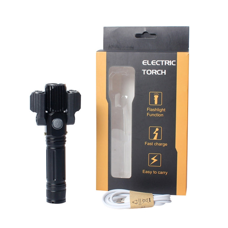 KS-737 USB Charging Waterproof T6+XPE Zoomable LED Flashlight with 4-Modes, KS-737