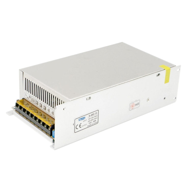 SOMPOM S-480-12 480W 12V 40A Iron Shell Driver LED Light Strip Lighting Monitor Power Supply, 480W 40A