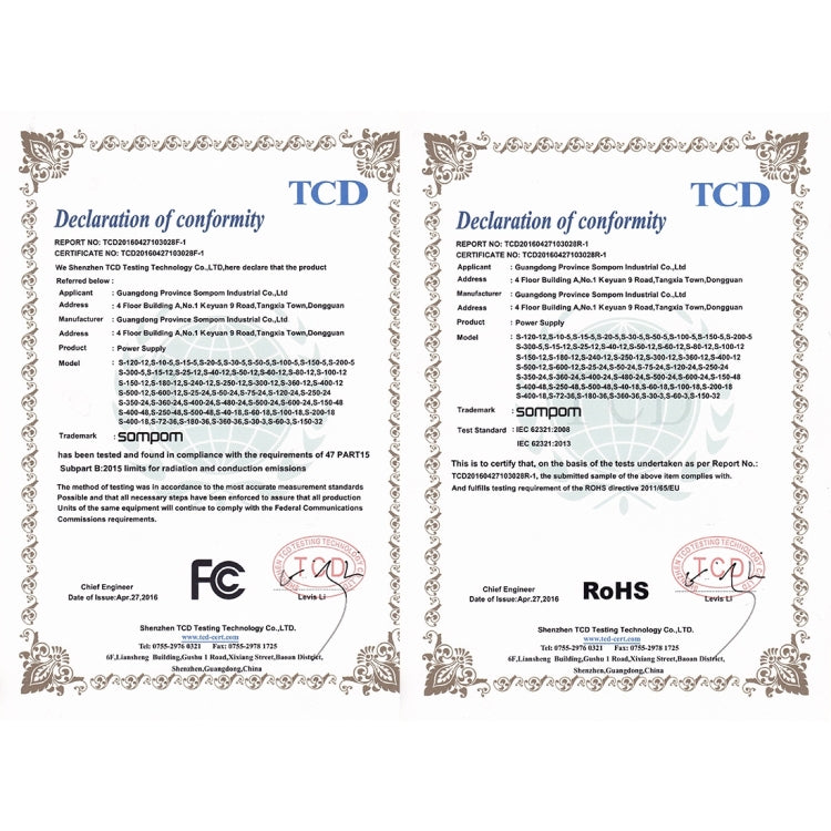 SOMPOM S-480-12 480W 12V 40A Iron Shell Driver LED Light Strip Lighting Monitor Power Supply, 480W 40A