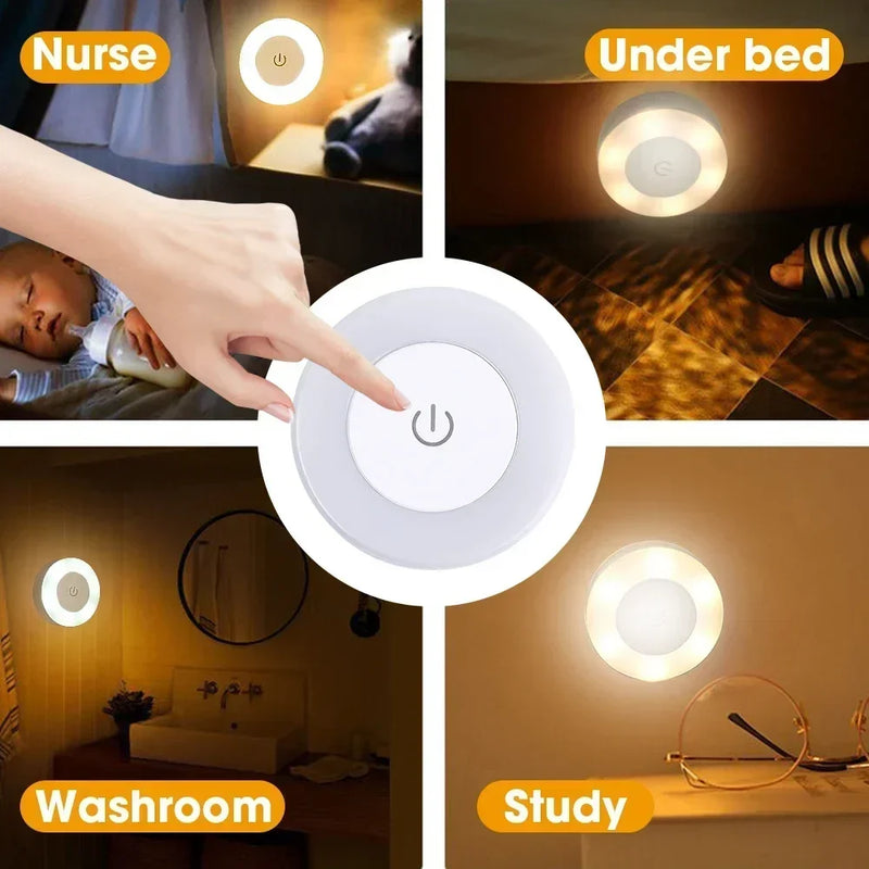 LED Portable USB Rechargeable Night Light - Bedroom & Living Room Lamp, Home Ambient Lighting