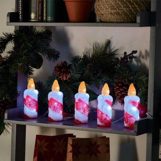 30 LED Flickering Candle Christmas String Lights Cool White