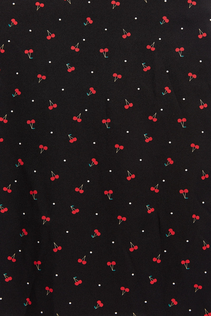 Louche Leonore Cherry Pie Print Square Neck Midi Dress