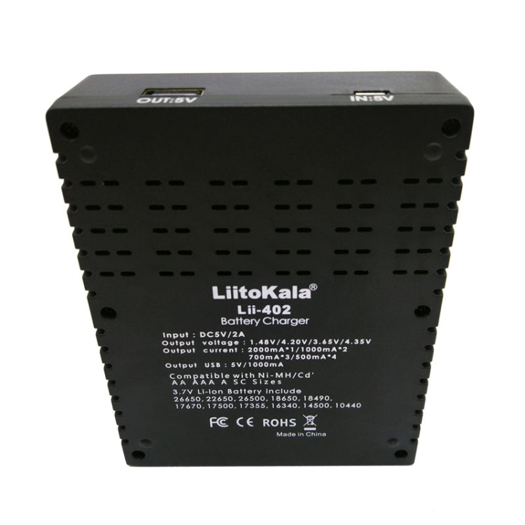 LiitoKala lii-402 4 In 1 Lithium Battery Charger for Li-ion IMR 18650, 18490, 18350, 17670, 17500, 16340(RCR123), 14500, 10440