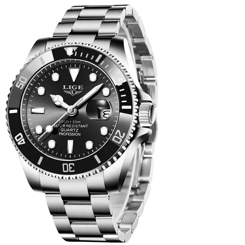 Men’s Business Quartz Watch – Luminous Stainless Steel Waterproof Luxury Gift