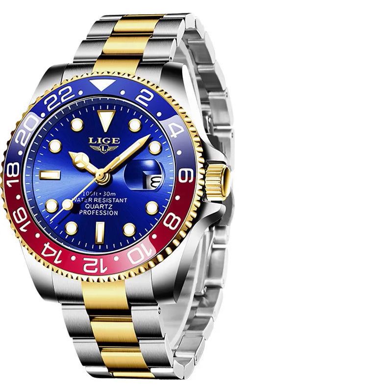 Men’s Business Quartz Watch – Luminous Stainless Steel Waterproof Luxury Gift