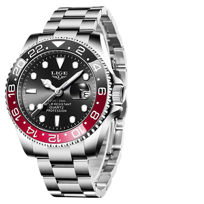 Men’s Business Quartz Watch – Luminous Stainless Steel Waterproof Luxury Gift