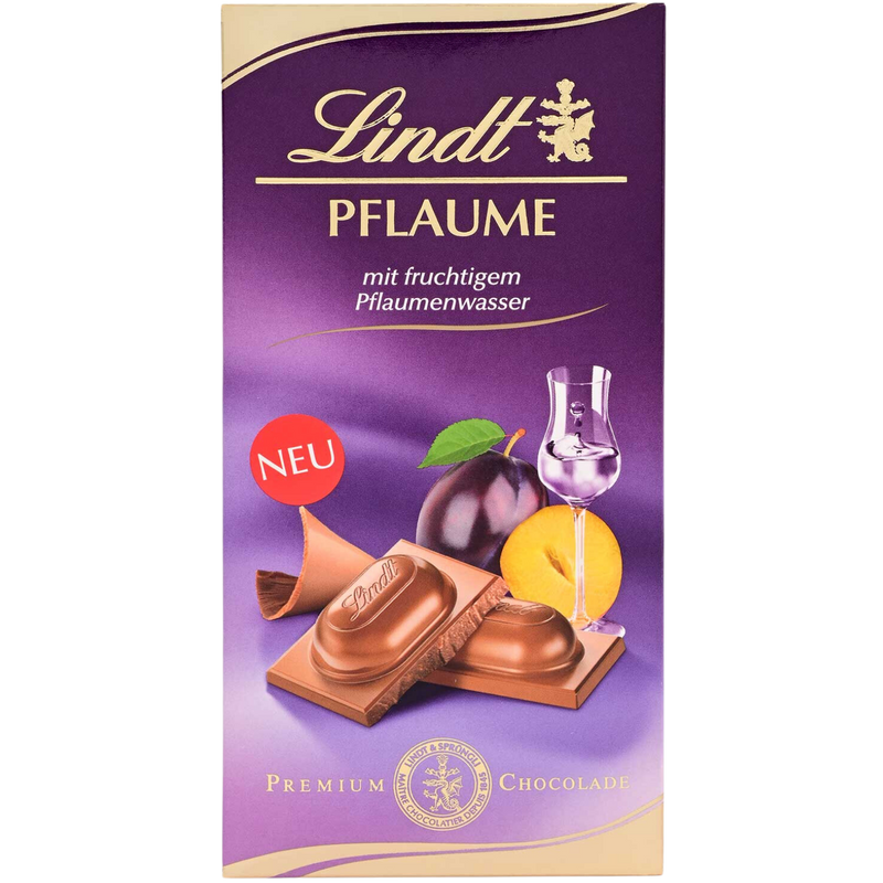 Lindt | Plum Liqueur Milk Chocolate | 100g Bar
