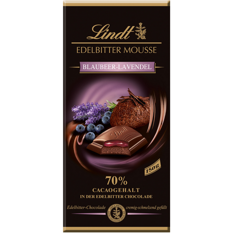Lindt 70% Dark | Blueberry & Lavender Mousse | 150g Bar