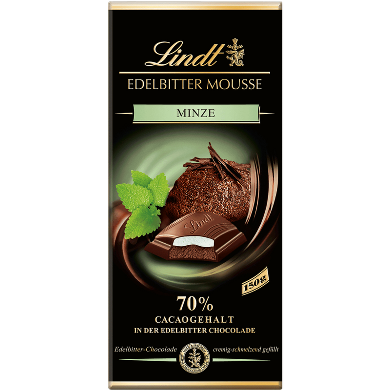 Lindt 70% Dark | Mint Mousse | 150g Bar