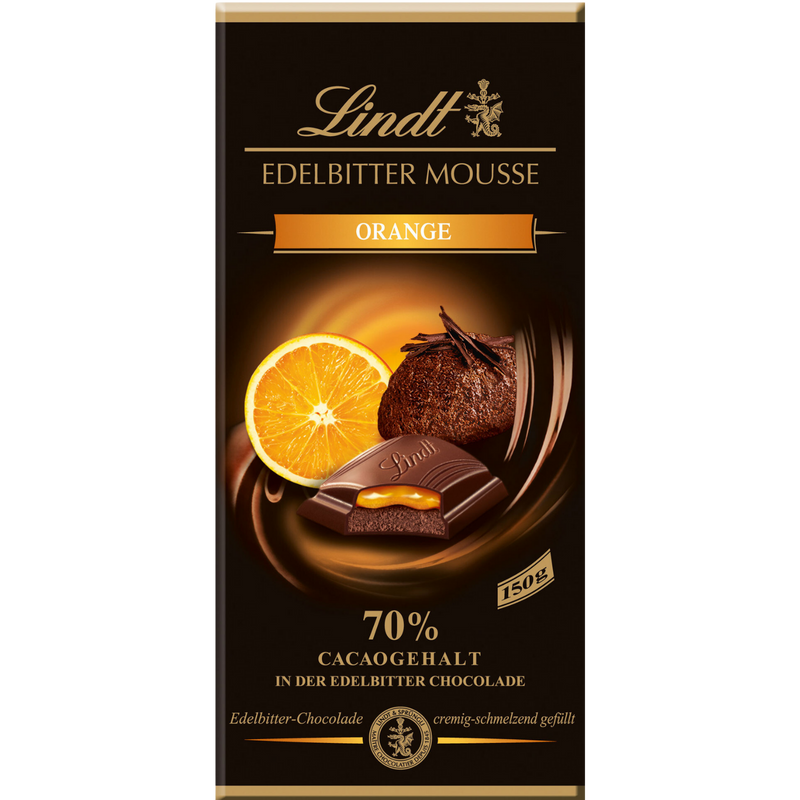 Lindt 70% Dark | Orange Mousse | 150g Bar