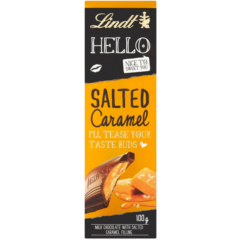 Lindt Hello Salted Caramel Milk Chocolate Bar | 100g