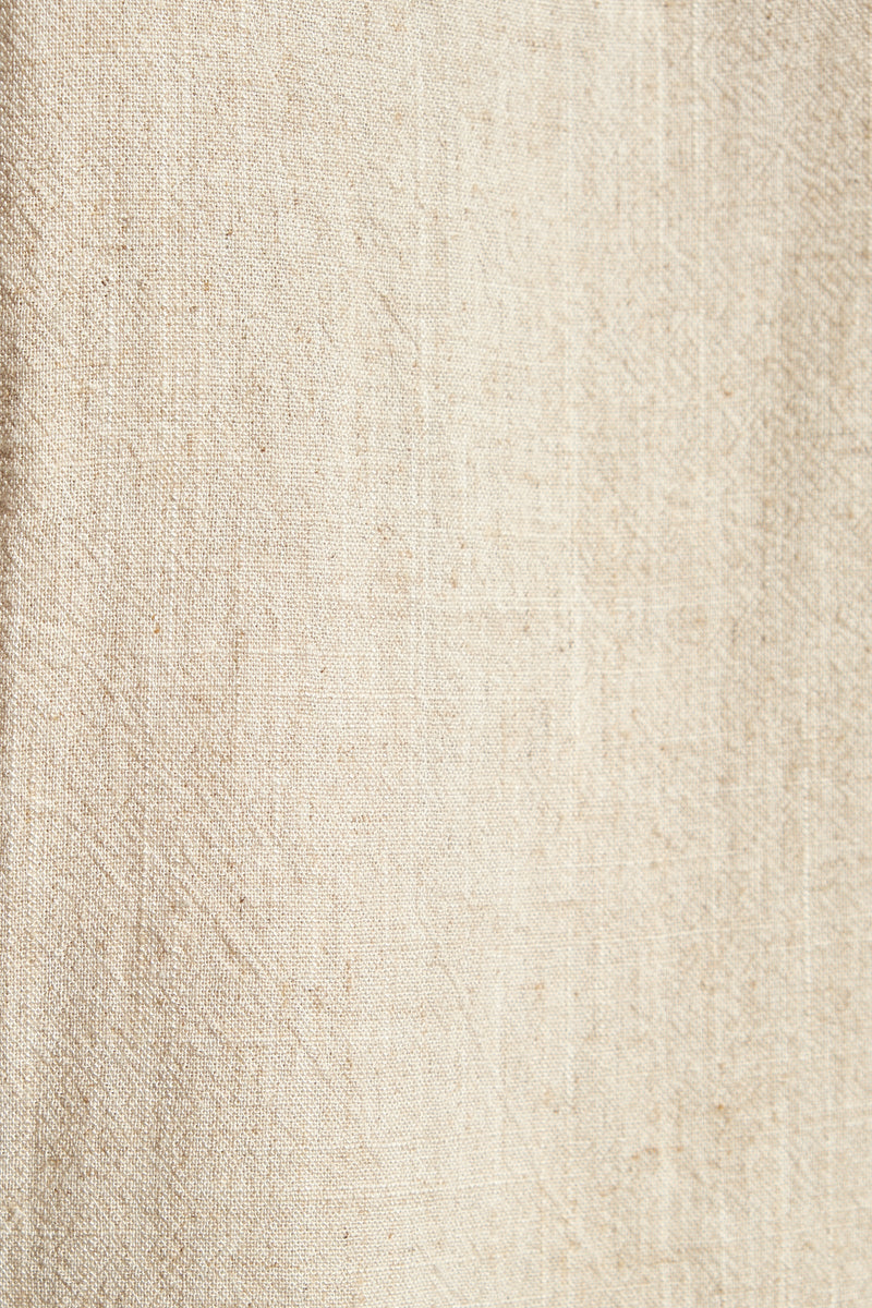 Lloyd Linen Mix Button Side Midi Skirt - Natural