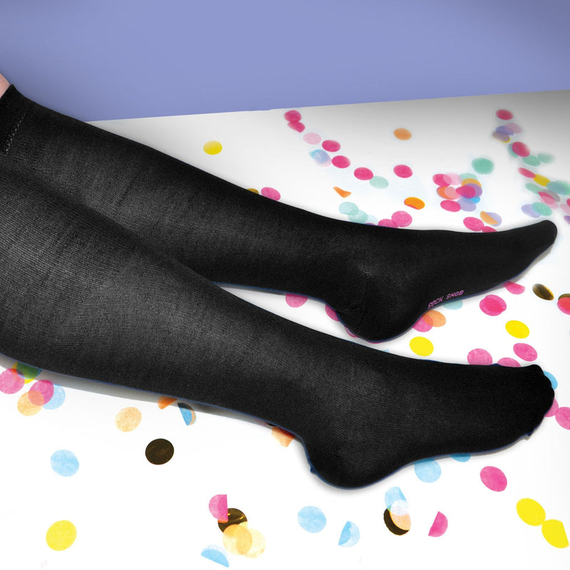 2 Pack Ladies Extra Long Patterned Knee High Bamboo Socks