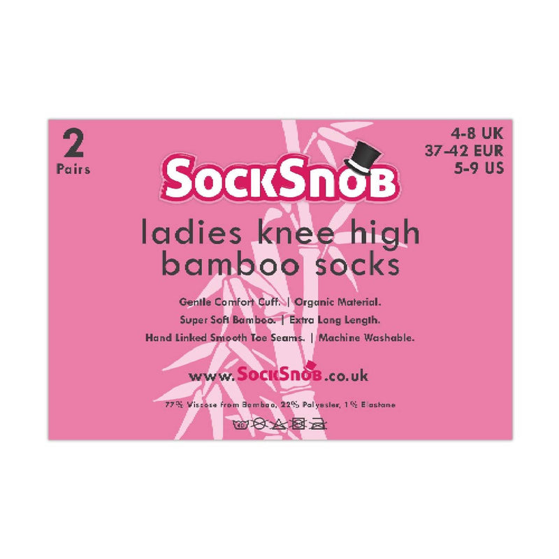 2 Pack Ladies Rainbow Patterned Knee High Bamboo Socks