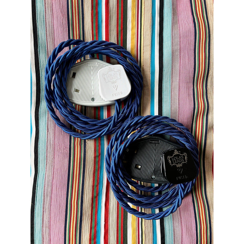 Cobalt - Lola's Leads Fabric Extension Cable