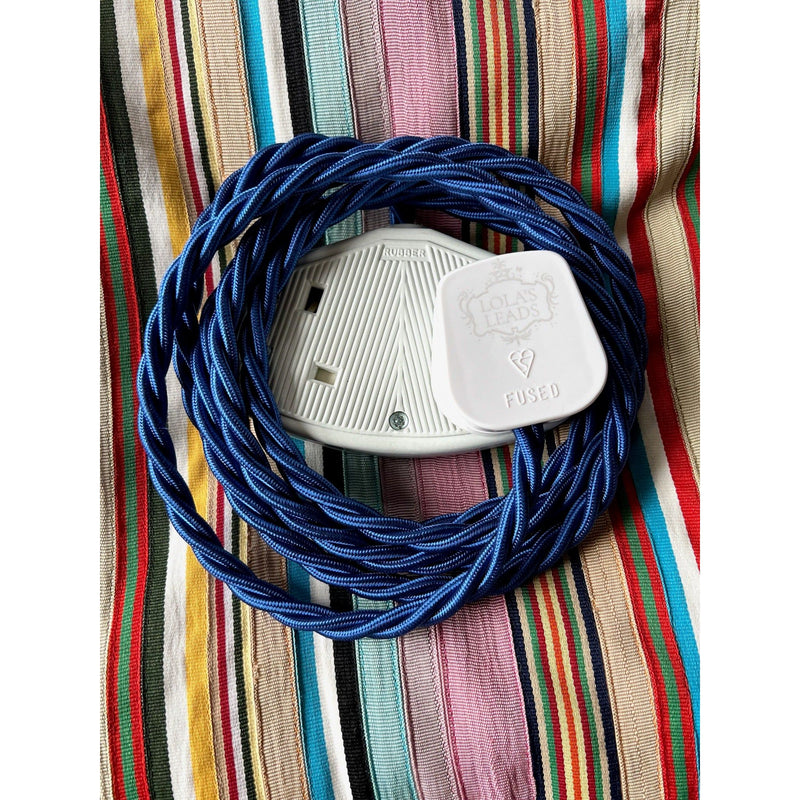 Cobalt - Lola's Leads Fabric Extension Cable