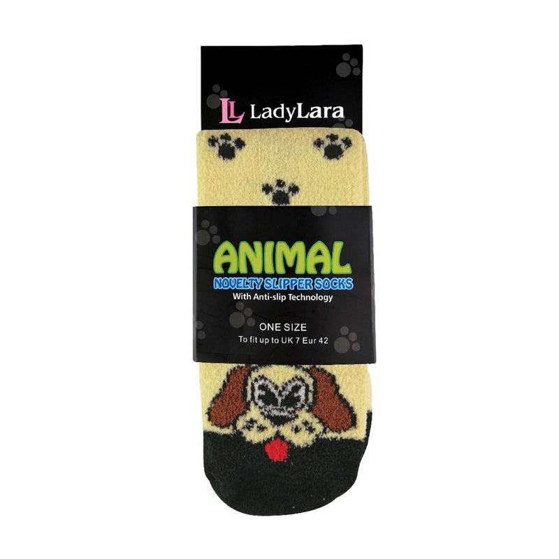 1 Pack Ladies Fluffy Animal Pattern Slipper Socks with Grips