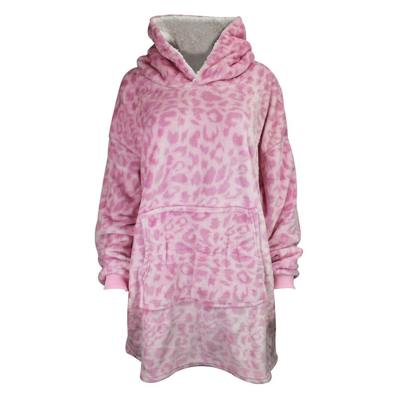 Ladies Fleece Lined Blanket Hoodie | Cute Loungewear Top with Hood