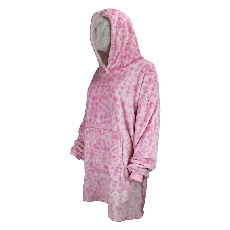 Ladies Fleece Lined Blanket Hoodie | Cute Loungewear Top with Hood