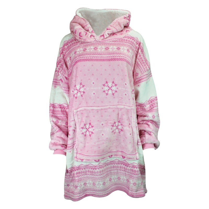 Ladies Fleece Lined Blanket Hoodie | Cute Loungewear Top with Hood