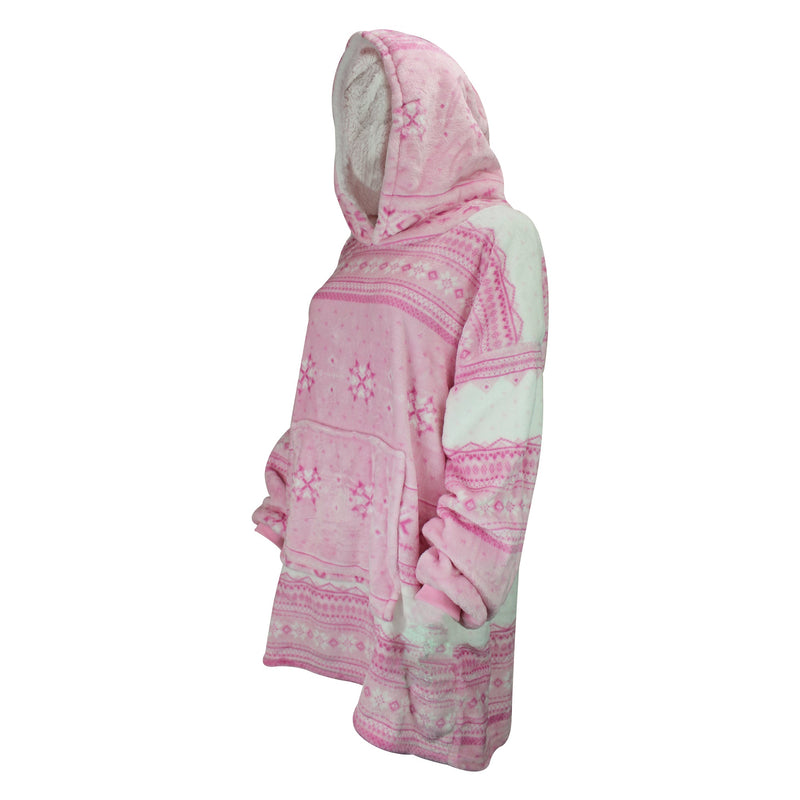Ladies Fleece Lined Blanket Hoodie | Cute Loungewear Top with Hood