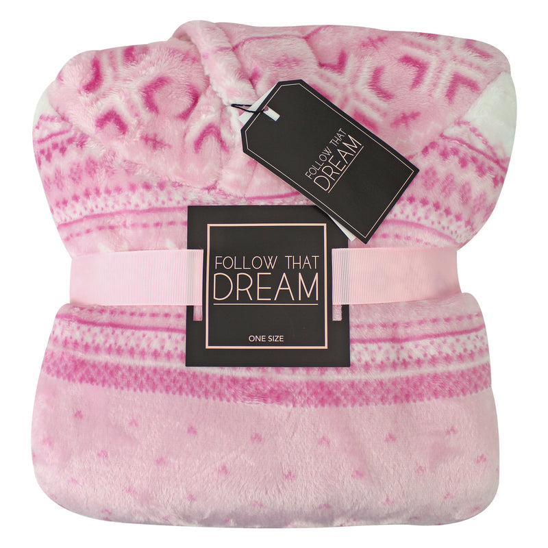 Ladies Fleece Lined Blanket Hoodie | Cute Loungewear Top with Hood