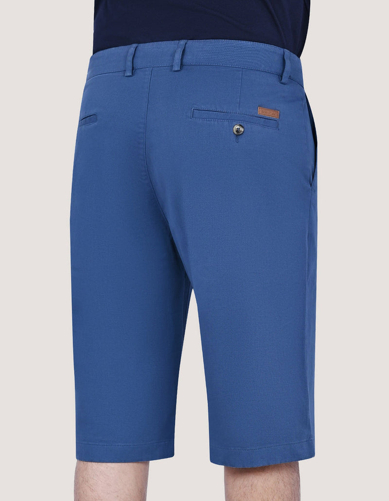 Medium Blue Cotton Blend Shorts