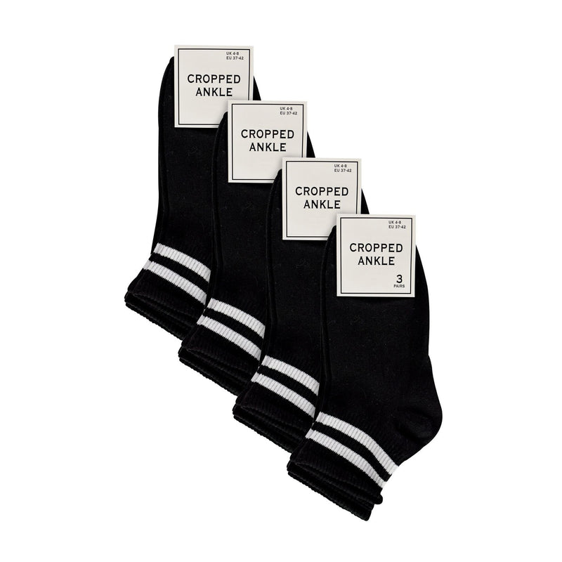 12 Pack Ladies Ankle Cotton Striped Socks