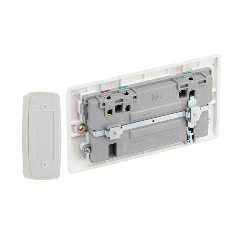 British General Nexus Double Switched 13A Power Socket with Door Chime - White
