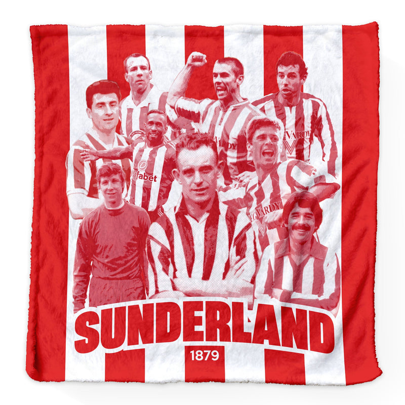 Sunderland - Legends Montage - Luxury Fleece Blanket 150cm X 150cm