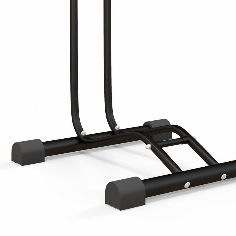 SPORTNOW Vertical & Horizontal Bike Rack Fits 6"-28" and 700c Bikes, Black