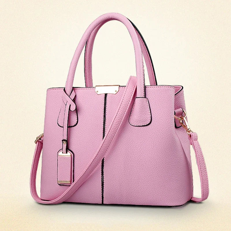 Ladies Large Tote Bag PU Leather Square Shoulder Crossbody Handbag Travel Bag
