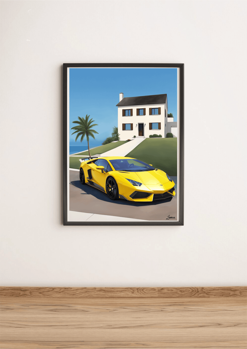 Luxury Car Print | Oceanfront Supercar Wall Art Decor