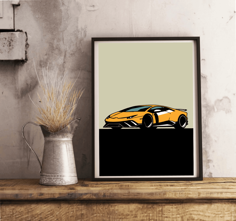 Sleek Speed Art Print | Minimalist Lamborghini Wall Poster