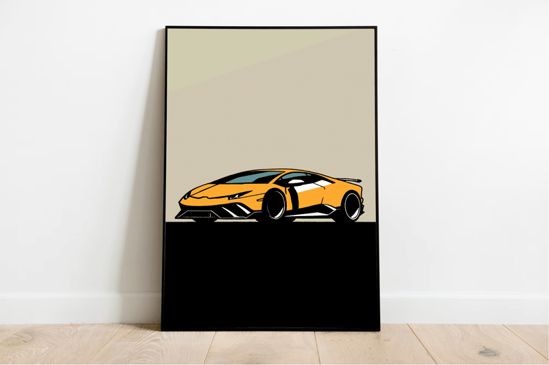 Sleek Speed Art Print | Minimalist Lamborghini Wall Poster