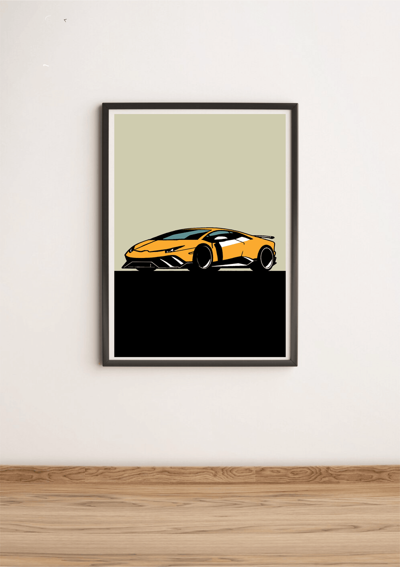 Sleek Speed Art Print | Minimalist Lamborghini Wall Poster